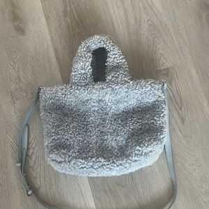 Mango grey fur teddy bag